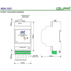 Konwerter RS-232 na Pętla Prądowa ADA-1021-1-1-1-2 Cel-Mar