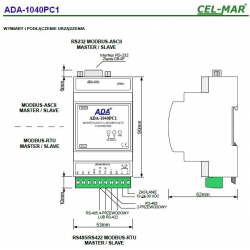 Konwerter MODBUS-ASCII na MODBUS-RTU ADA-1040PC1-1-23 Cel-Mar