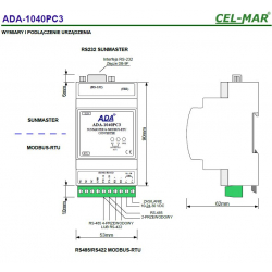 Konwerter SunMaster na MODBUS-RTU ADA-1040PC3-1-23 Cel-Mar