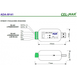 Konwerter USB na RS485 / RS422 ADA-I9141 Cel-Mar