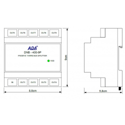 Pasywny rozgałęziacz magistrali 1-WIRE ADA-DNB400-9P Cel-Mar
