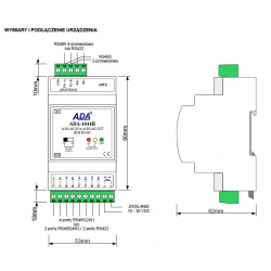 HUB RS-485 / RS-422 ADA-4044H-1-23-3 Cel-Mar