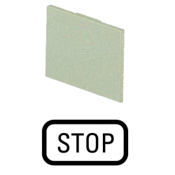 Tabliczka opisowa STOP 22x10mm srebrna prostokątna 110SQ25 038507 EATON