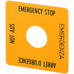 Tabliczka opisowa żółta 50x50mm EMERGENCY STOP SQT1 058874 EATON