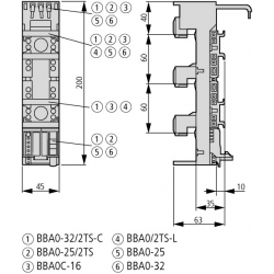101452-rys1-Adapter-na-szyny-zbiorcze-szerokości-45mm-32A-rozstaw-60mm-BBA0-32-Eaton
