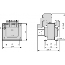 204976-rys1-Transformator-1-fazowy-200VA-23024V-STN0-2-23024-Eaton