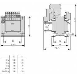 204984-rys1-Transformator-1-fazowy-400VA-400230V-STN0-4-400230-Eaton