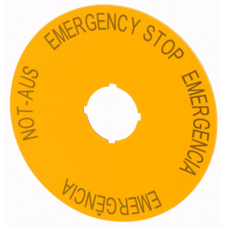 Tabliczka opisowa żółta okrągła EMERGENCY STOP (4 języki) M22-XAK2 216466 EATON