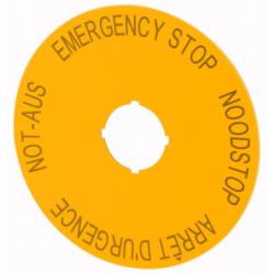 Tabliczka opisowa żółta okrągła fi90 EMERGENCY STOP (DE, GB, NL, F) M22-XAK3 216467 EATON