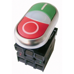 Przycisk sterowniczy 22mm podwójny czerwony/zielony z samopowrotem z podświetleniem 1Z 1R M22-DDL-GR-X1/X0/K11/230-W 216