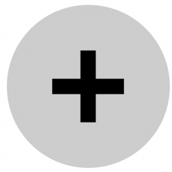 Soczewka przycisku 22mm płaska biała z symbolem ZWIEKSZANIE (PLUS) M22-XDL-W-X4 218302 EATON