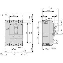 Rozłącznik mocy 4-biegunowy 630A PN3-4-630 266022 Eaton