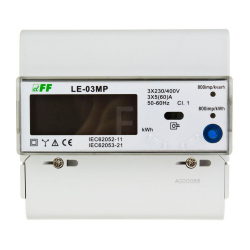 Licznik energii elektrycznej 3-fazowy 60A 230/400V RS-485 MODBUS wyświetlacz LCD LE-03MP-10810
