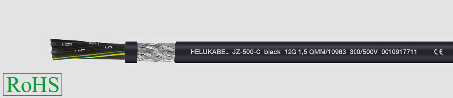JZ-500-C BLACK przewód elastyczny 300/500V żyły czarne numerowane Helukabel