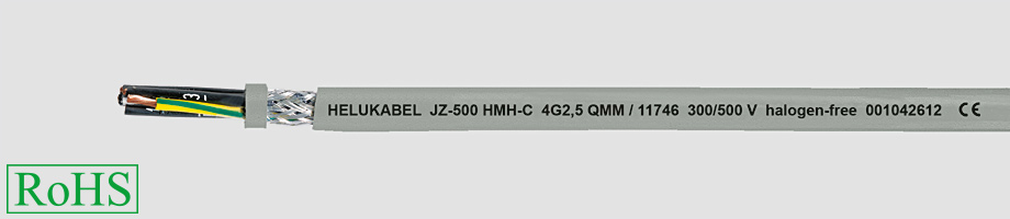 JZ-500 HMH-C kabel elastyczny 300/500V żyły czarne numerowane, bezhalogenowy Helukabel