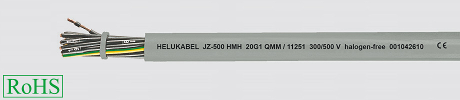 JZ-500 HMH kabel elastyczny 300/500V żyły czarne numerowane, bezhalogenowy Helukabel