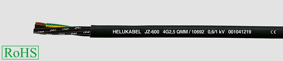 JZ-600 przewód elastyczny 0,6/1 kV żyły czarne numerowane Helukabel
