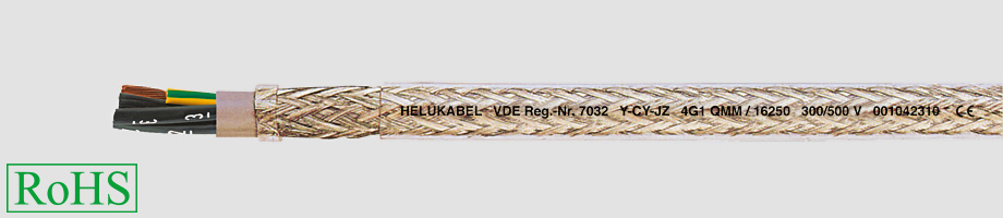 Y-CY-JZ przewód elastyczny 300/500V żyły czarne numerowane, ekranowany Helukabel