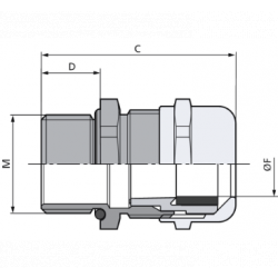 Dławnica kablowa mosiężna M40 IP68 SKINTOP MS-M-XL 40x1,5 53112055 LAPP KABEL