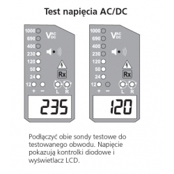 Dwubiegunowy wskaźnik napięcia LCD/LED 12-1000/1500V AC/DC TPT420 1013-189 Megger