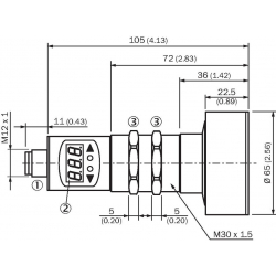 6037663-rys2-6037663-Czujnik-ultradzwiekowy-M30-600-6000mm-9-30V-DC-PNP-M12-5-pinow-1Hz-metal-UM30-215111-SICK