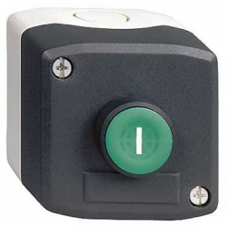Kaseta sterownicza 1-otworowa przyciskiem zielony 1Z IP65 szara XALD102 Schneider Electric