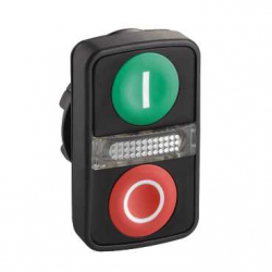 Napęd przycisku podwójny zielony/czerwony /O-I/ z podświetleniem z samopowrotem ZB5AW7A3741 Schneider Electric