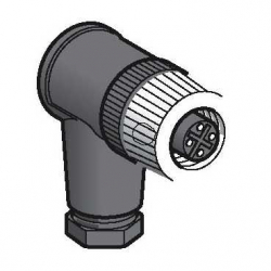 Złącze wtykowe żeńskie M12 4-pinowe kątowe XZCC12FCM40B Schneider Electric