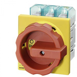 Łącznik krzywkowy 0-1 3-biegunowy 100A do wbudowania żółto/czerwony IP65 3LD2704-0TK53 Siemens