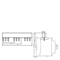 Szyna łączeniowa 3-biegunowa sztyftowa (9mod.) do 3 wyłączników S2 3RV1935-3B Siemens