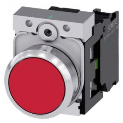 Przycisk metalowy 22mm błyszczący czerwony 1Z z samopowrotem IP69k Sirius ACT 3SU1150-0AB20-1BA0 Siemens