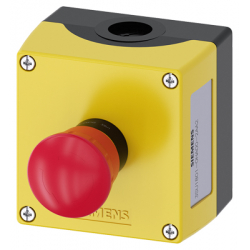 Kaseta z przyciskiem grzybkowym bezpieczeństwa przez obrót 1R żółta M20 IP69k Sirius ACT 3SU1801-0NA00-2AA2 Siemens