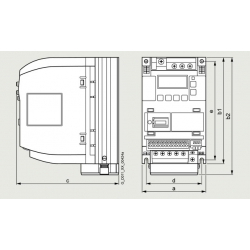 Falownik Uwe=230V Uwy=3x230V 0,55kW Sinamics V20 6SL3210-5BB15-5UV1 Siemens - wymiary