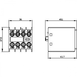 Styki pomocnicze 4Z 0R montaż czołowy do styczników 3RT2.1, 3RT2.2, 3RH21 i 3RH24 S00 3RH2911-1FA40 Siemens