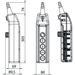 Kaseta suwnicowa góra-dół/lewo-prawo 1-biegowa + przycisk bezpieczeństwa PKS-6/W01 Spamel