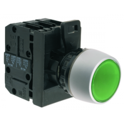 Przycisk sterowniczy 22mm zielony 1Z 1R z samopowrotem z podświetleniem ST22-KLZ-11-230-LED/AC Spamel