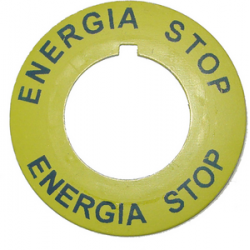 Tabliczka opisowa żółta okrągła fi42 ENERGIA STOP ST22-4509/P02 Spamel