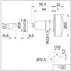 15030068-rys-1-Sygnalizator-akustyczno-optyczny-żółty-LED-stałe-80dB-2-8kHz-230V-AC-IP65-Werma
