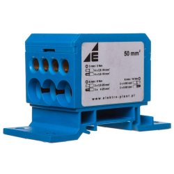 Blok rozdzielczy 2x4-50mm2 + 3x2,5-25mm2 + 4x2,5-16mm2 niebieski DB1-N 48.11 Elektro-Plast Opatówek