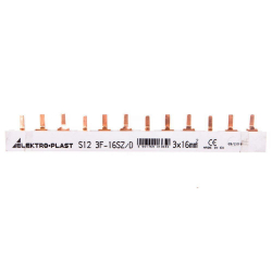 Szyna prądowa typu PIN 3P 16mm2 100A 12 pinów IZS16/3F/12/D 45.282 Elektro-Plast Opatówek